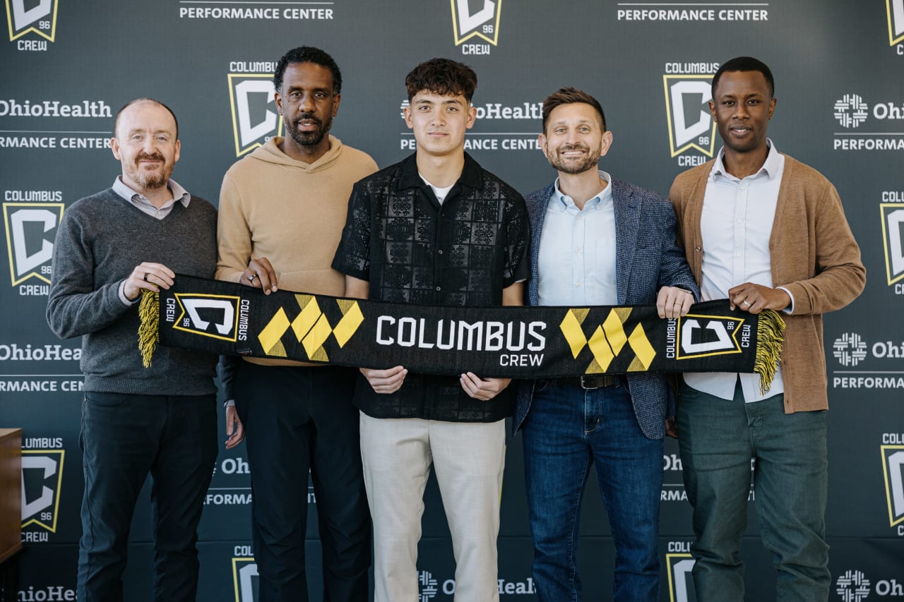 Marc Nicholls, Wilfried Nancy, Tim Bezbatchenko and Issa Tall with Cole Mrowka